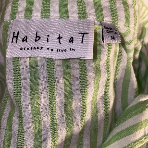 🦋Habitat Linen green & white button down shirt size medium 🦋 - Picture 5 of 6